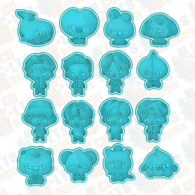 BT21 cookie cutter set of 16