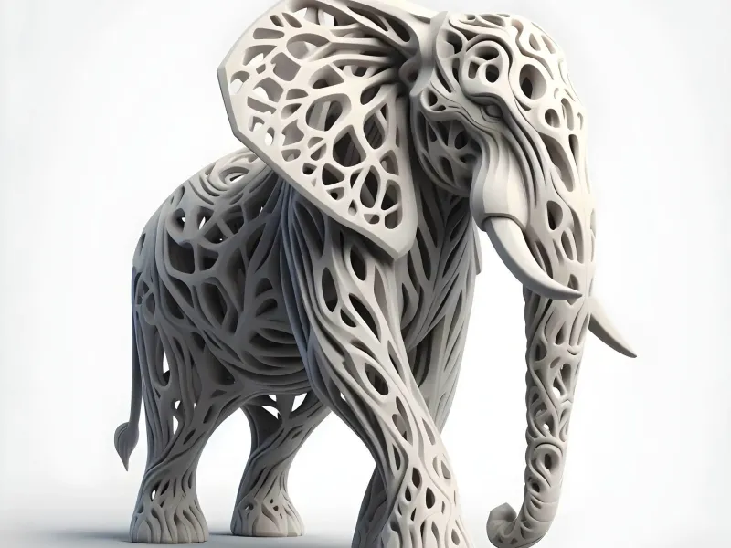 Full-Body Hollow Elephant Sculpture for Artistic Display