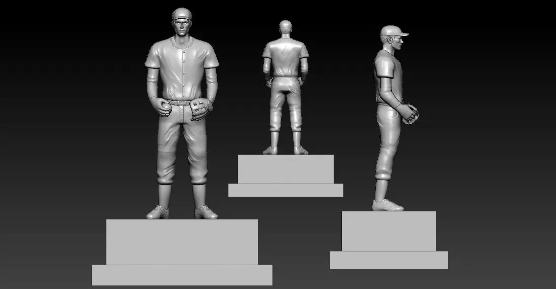 BASEBALL PLAYER TROPHY STATUE DESTOP - 3D PRINT