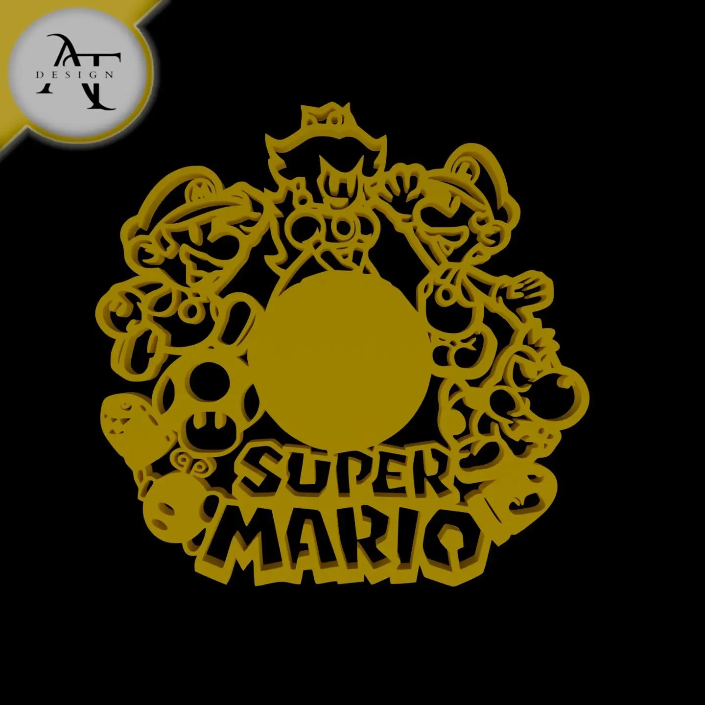 Super Mario - Silhouette - 2D Wall Art Decor