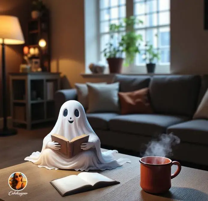 Little Ghost Reader - Halloween Decoration
