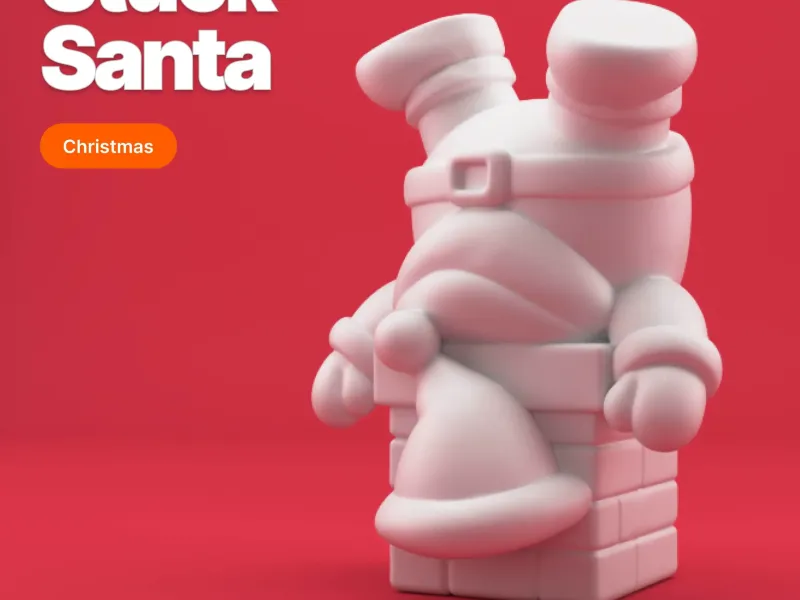 Stuck Santa in Chimney – Funny Christmas 3D Print Decor