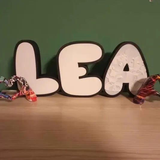 LEA LED Namenslampe mit Stich Lithophane