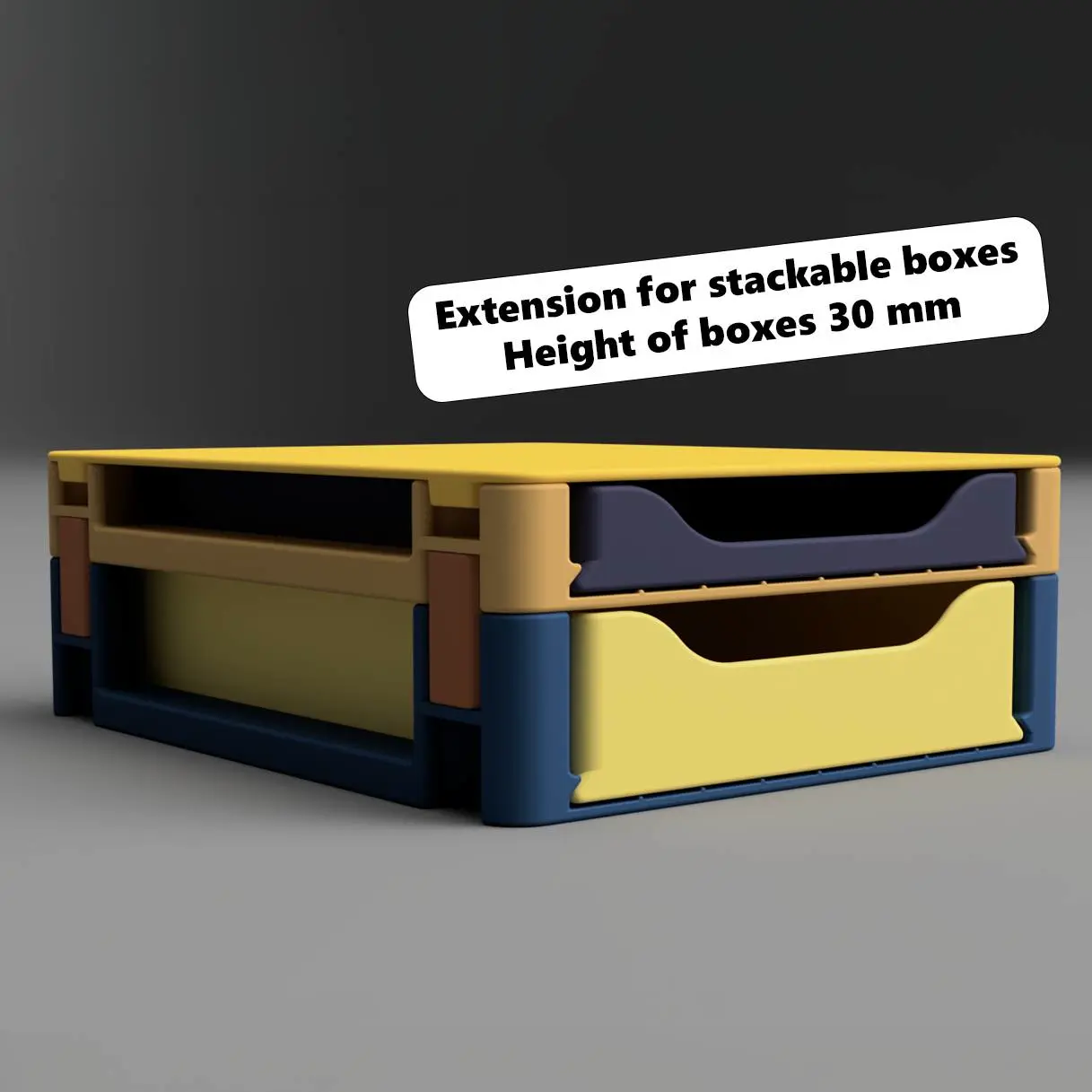Versatile Stackable Storage Box System (200×250×H30)