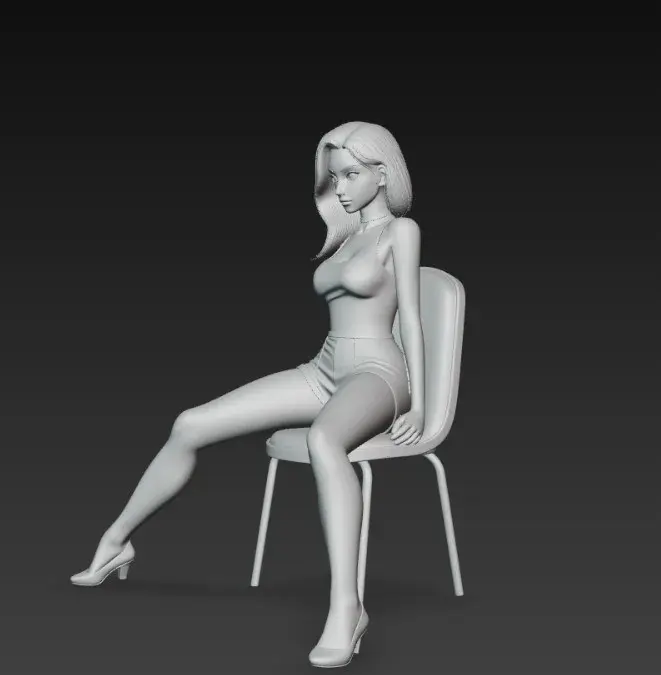 sexy girl on chair with legs spread