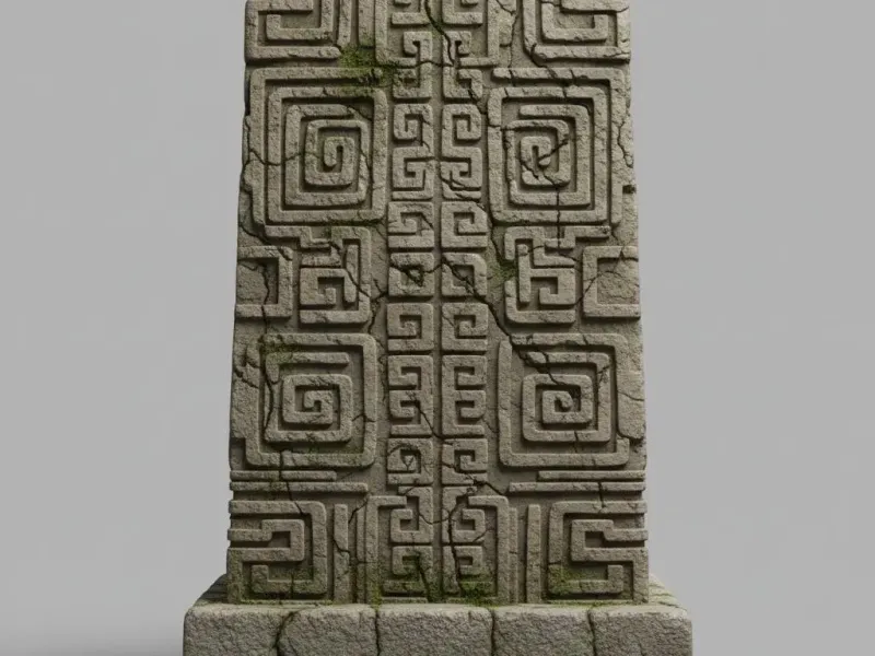 Labyrinth Stone Stele – Ancient Temple Relic Diorama
