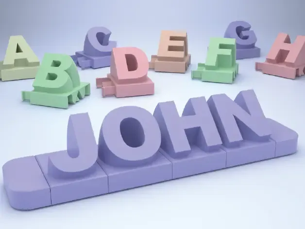 3D Name from letters - Standard font
