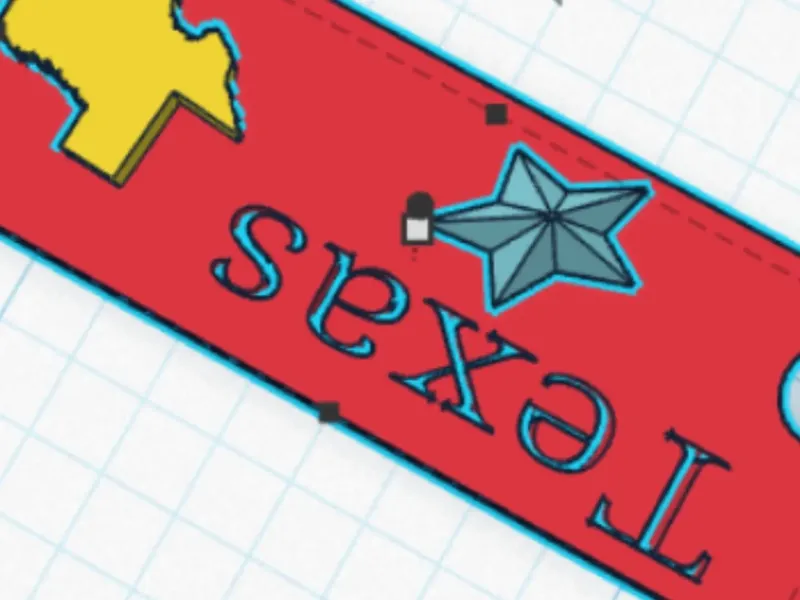 Texas State keychain tag