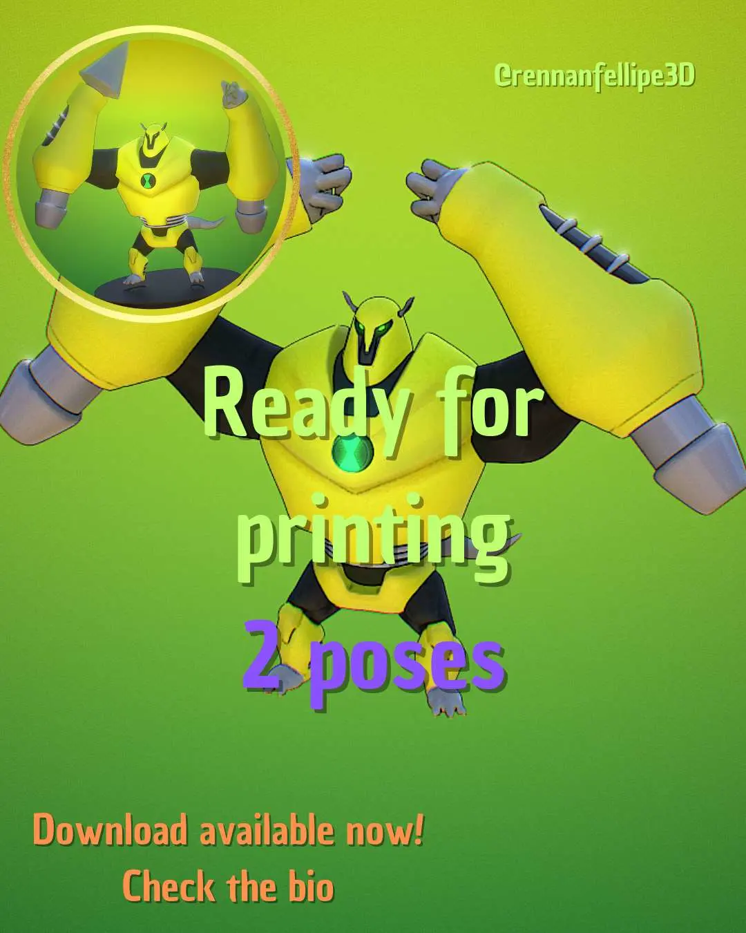 Armodrillo 3D Model - Easy Print Ben 10 Alien (Version 1.0)