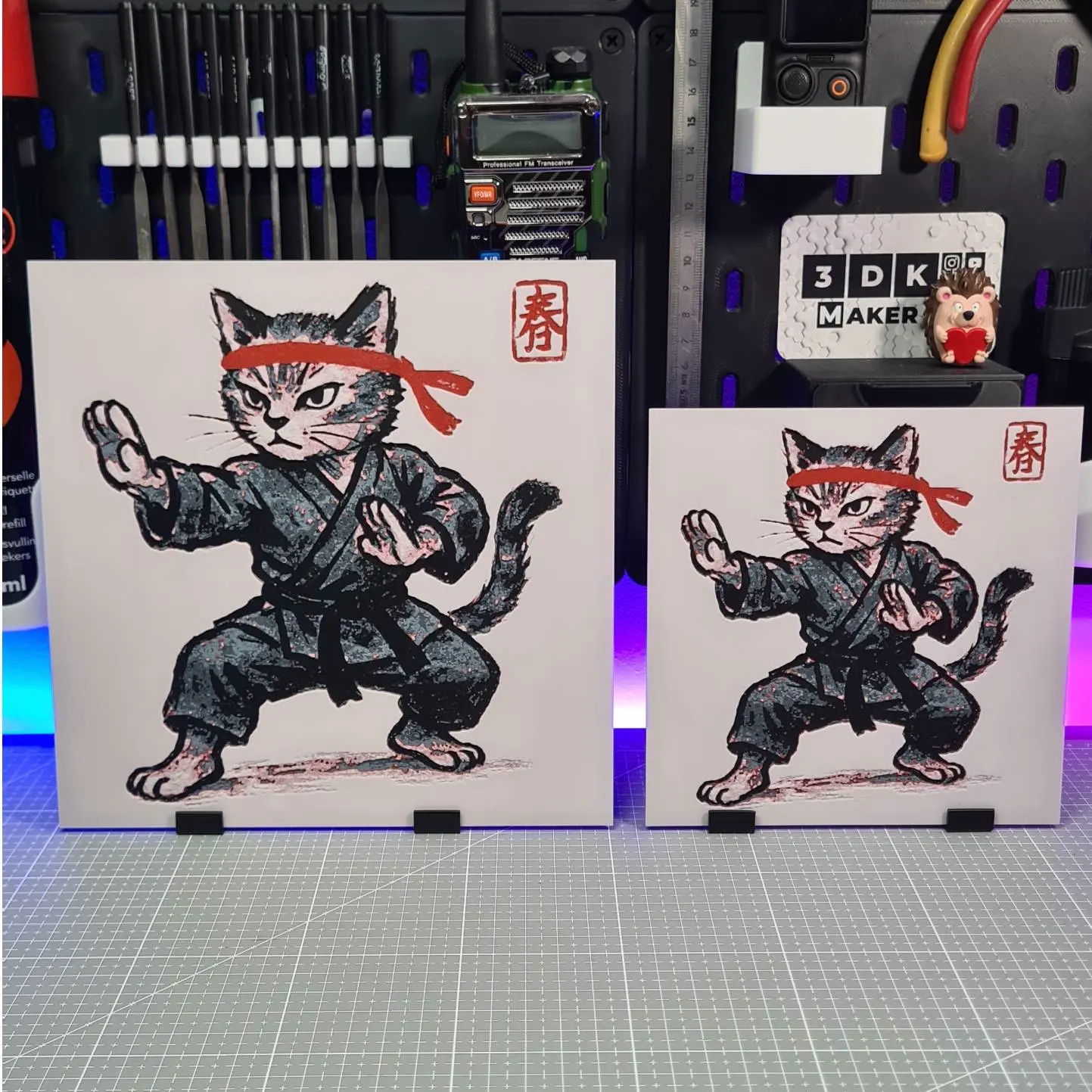 KungFu Cat - Hueforge - 4 Colors
