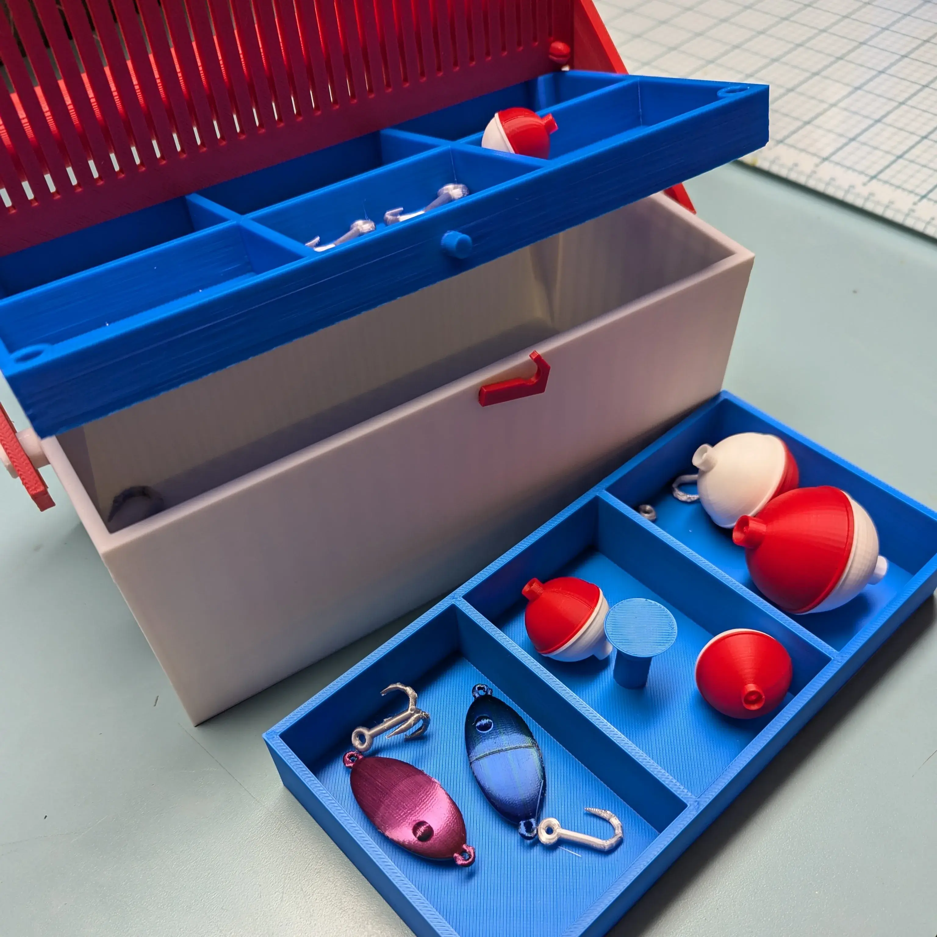 Tackle Box with Hooks, Bobber, and Lure