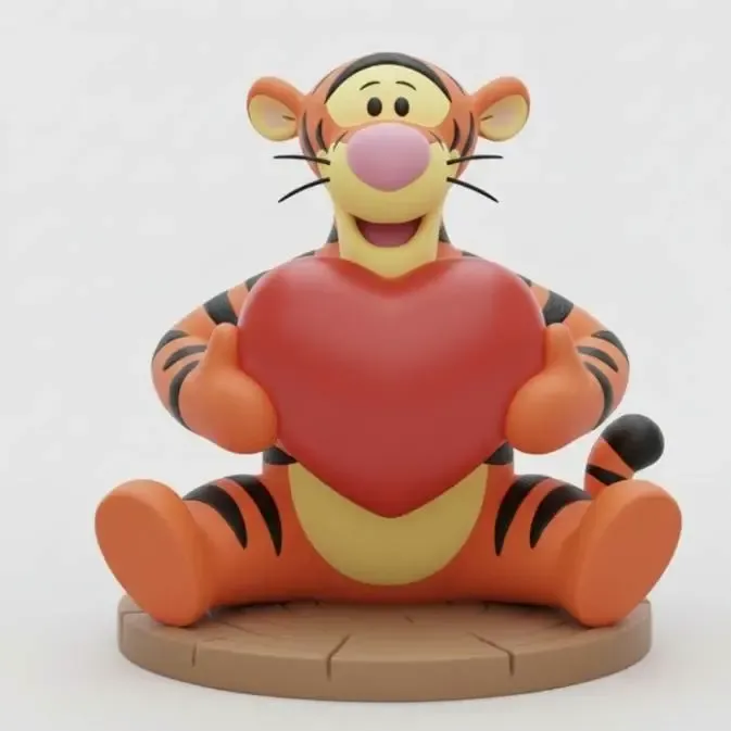 Disney Winnie The Pooh Tigger Holding Heart Figure