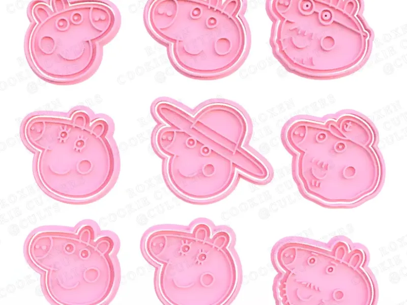 Peppa Pig cookie cutter set of 18 #1 heads only