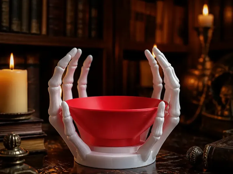 Bol pentru bomboane cu mâini de schelet - Decor de Halloween înfricoșător
