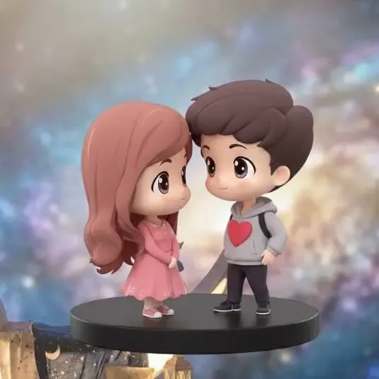 Pareja de Enamorados Estilo Anime Figura 3D