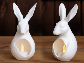 Spring Hare Tealight Holder
