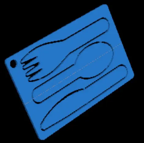 Camping cutlery kit card