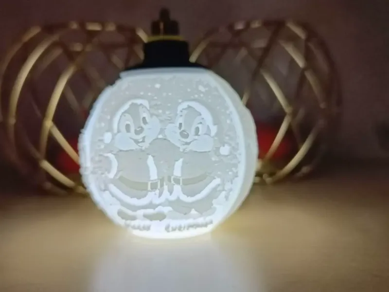 Chip & Dale Lithophane Christmas Ball
