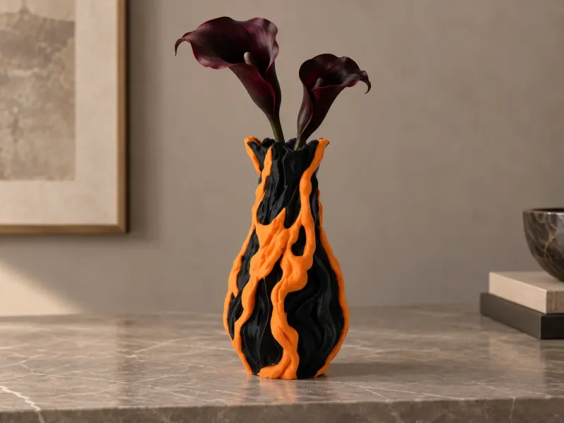 Lava Flow Vase - Volcanic Modern Home Decor