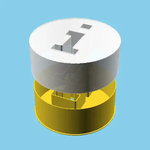 Disc with a 'i' letter, nestable box (v1)