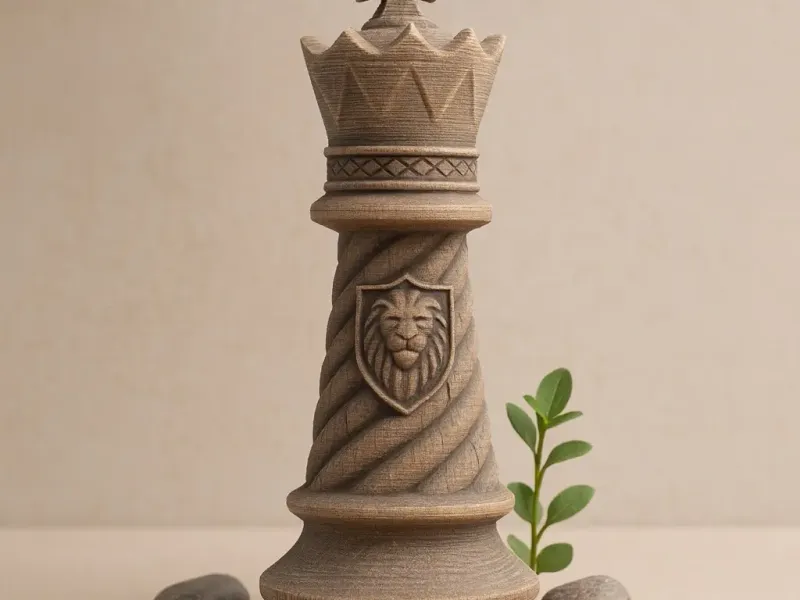 Chess Rustic Wood King