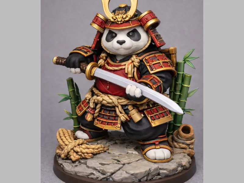 🐼⚔️ Samurai Panda – Ultra-Detail Display Statue