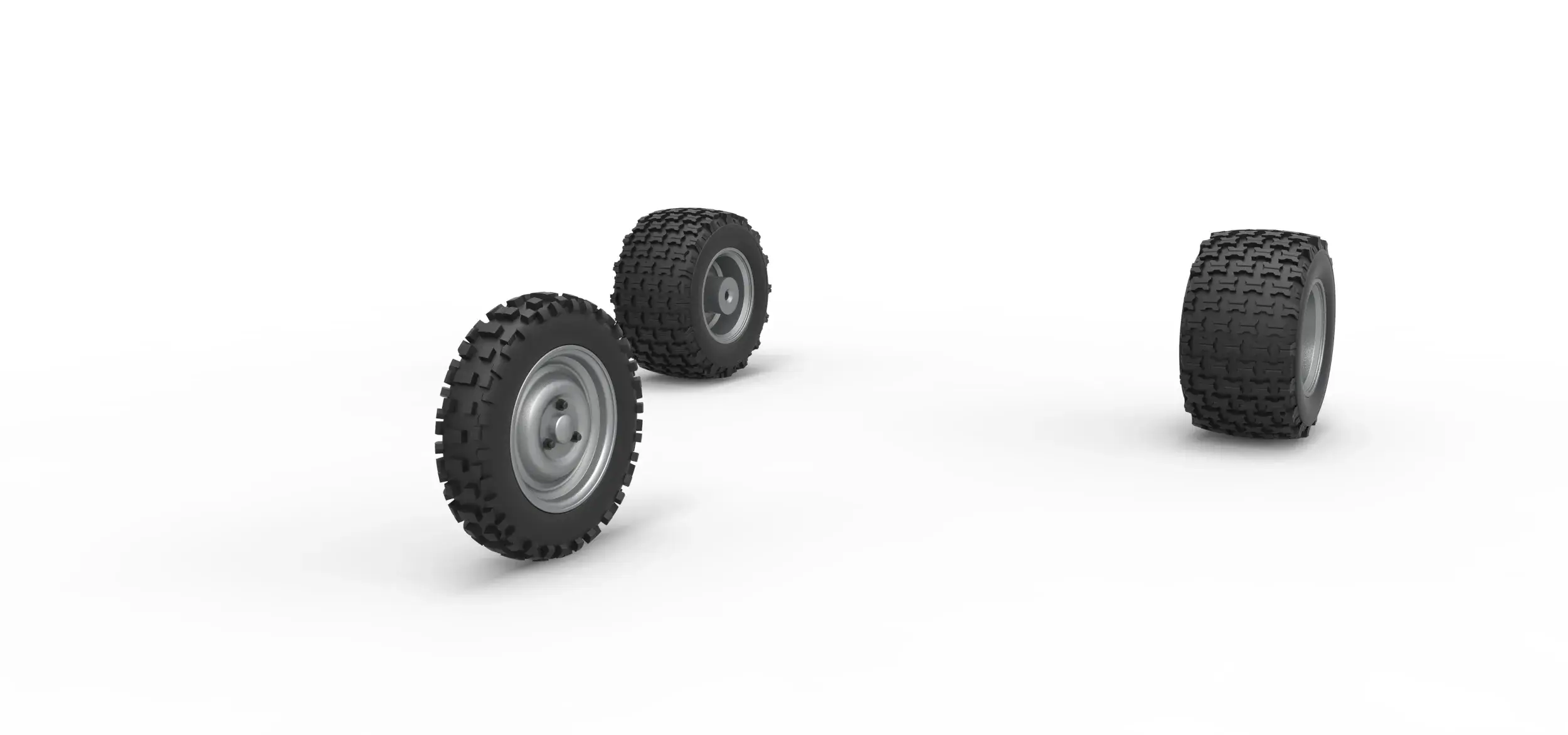 Wheel Set of Ape car proto for dirt Scale 1:25