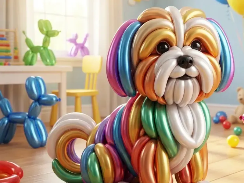 Balloon dog Lhasa apso
