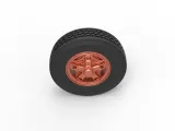 Front 5 spoke wheel of old school truck Scale 1:25-5