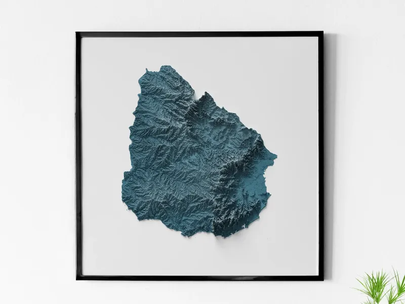 Mapa topográfico de Uruguay