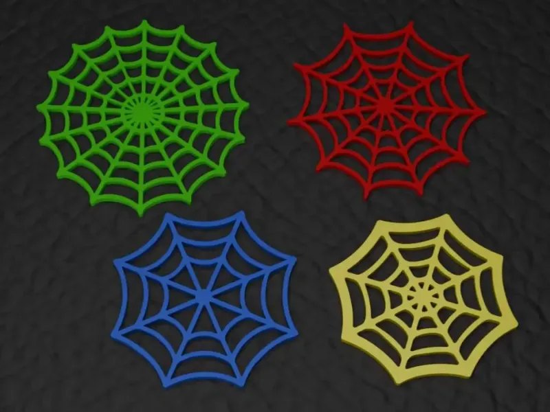 Spider Web Coaster Set | 4 Unique Pattern