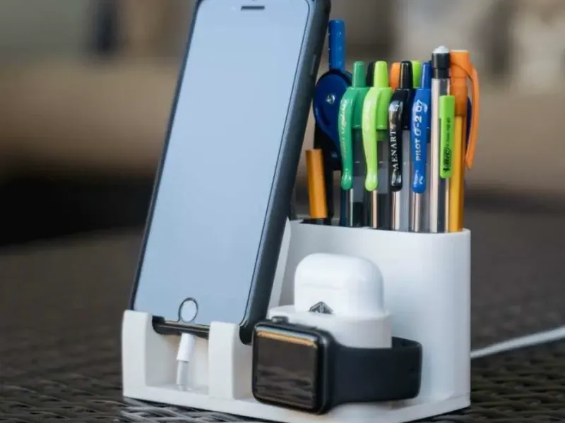 Suport pentru obiecte Apple + 3 tăvi pentru creioane.