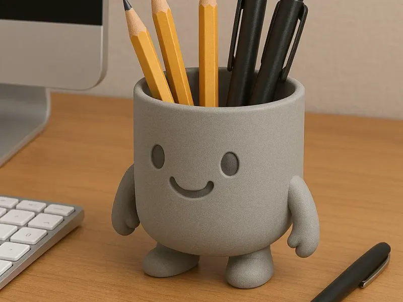Cute Smiling Character Pen Holder
