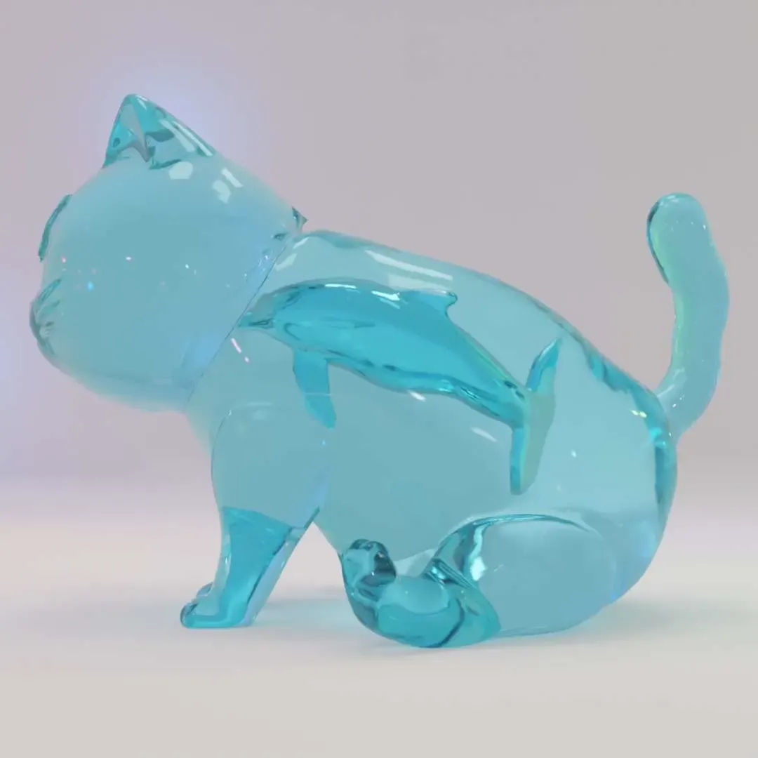 Fish In The Cat (Clear Resin Print Only)