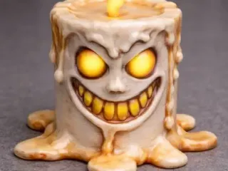 Monster melted candle