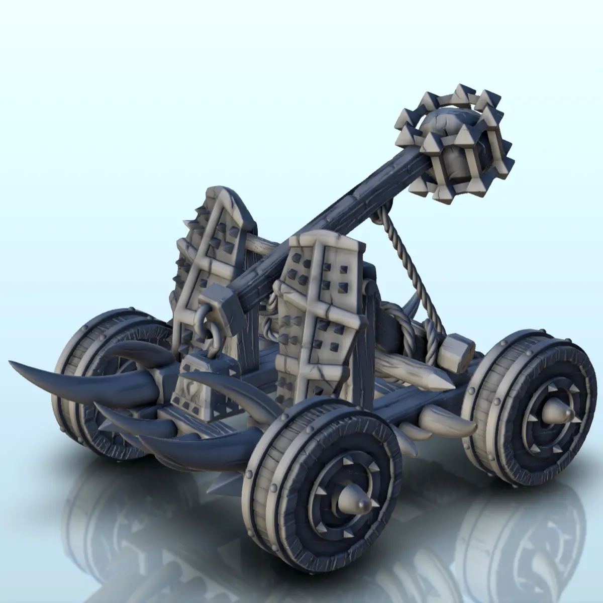 Catapulta del caos fantasy con scudi chiodati (2) - miniature