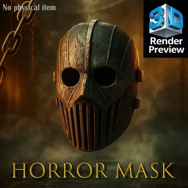 Horror Mask STL | Dark Industrial Scare Mask | 3D Printable 