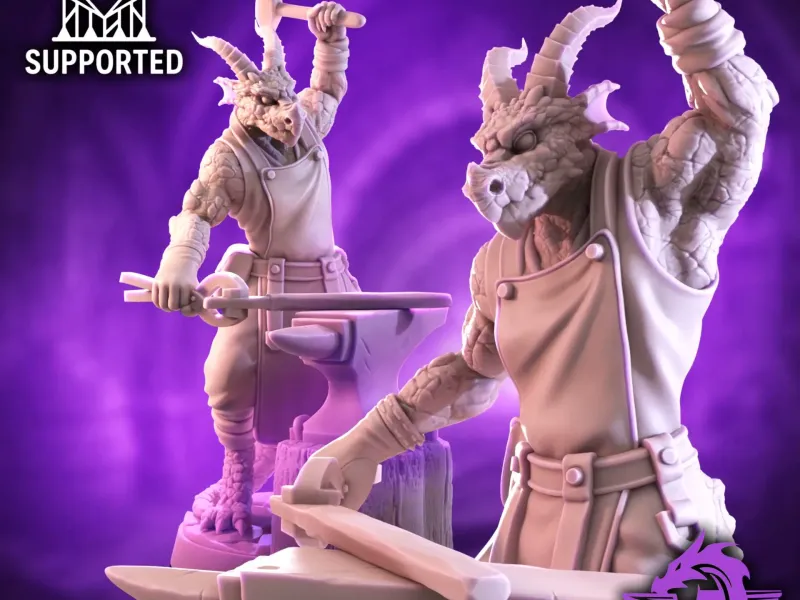 Blacksmith | Male Dragonborn Smith | Striking Pose