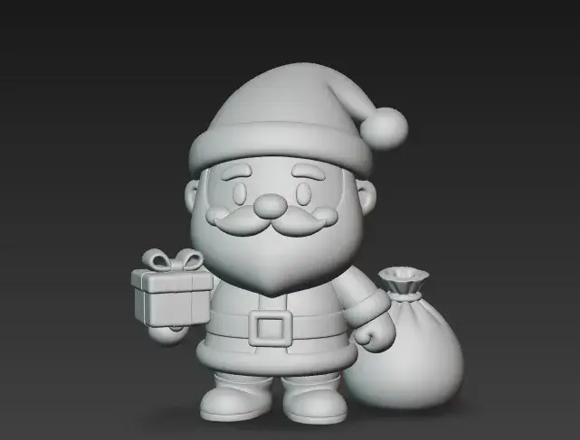 Chibi Santa Claus 3D Figurine – Cute Christmas Desk Decorati