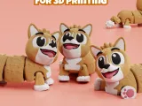 Articulated Corgi dog STL & 3MF – Flexi Print in place-2