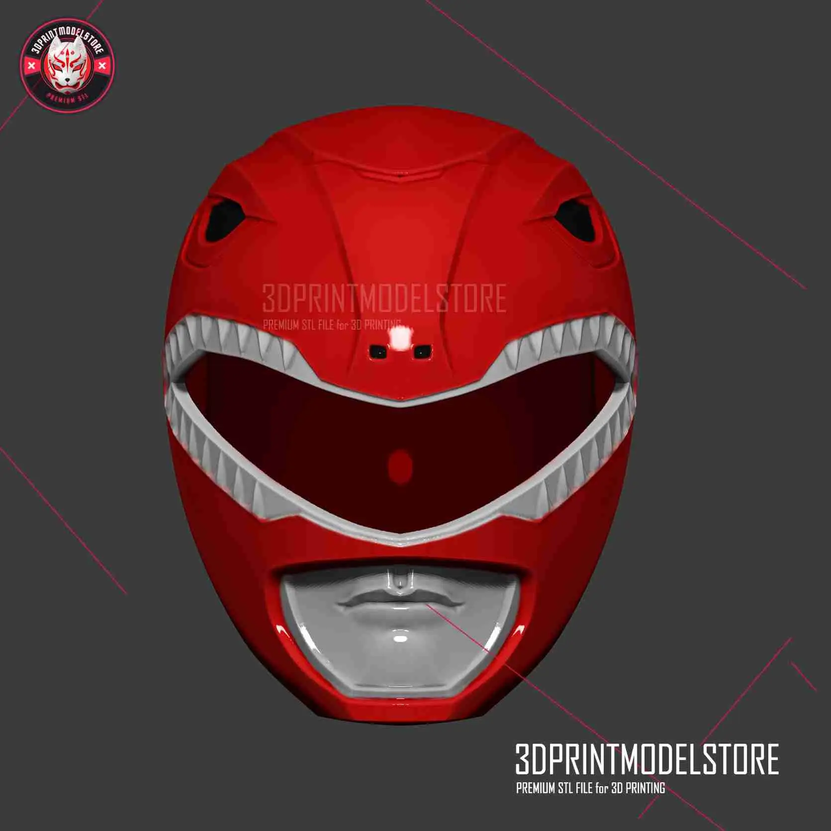 Mighty Morphin Power Ranger Cosplay Helmet - Red Ranger