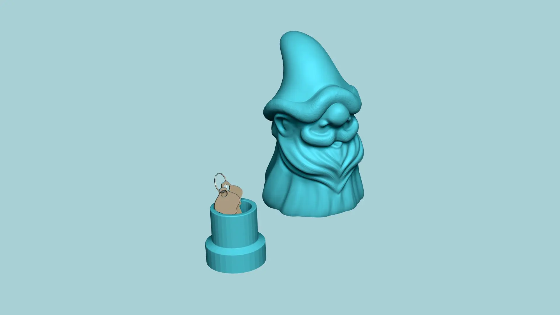 Garden Gnome Secret Key Hide STL - Outdoor Decor 3D
