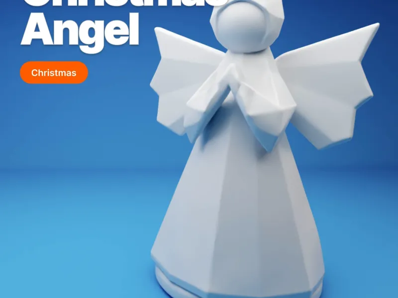 Minimalist Christmas Angel – 3D Printable Figurine