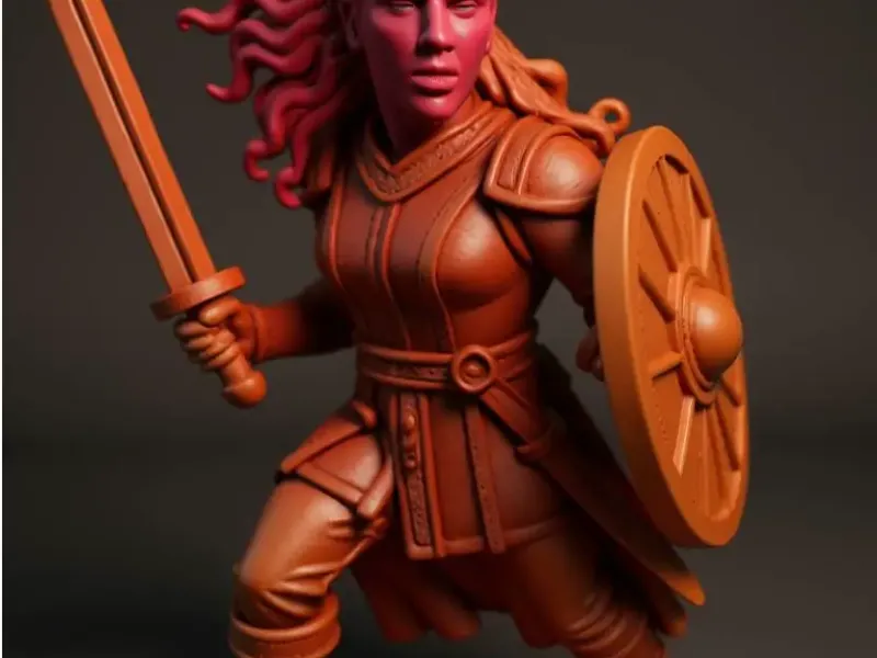 Viking Lagertha Miniature 3D Model STL & 3MF Files for Resin