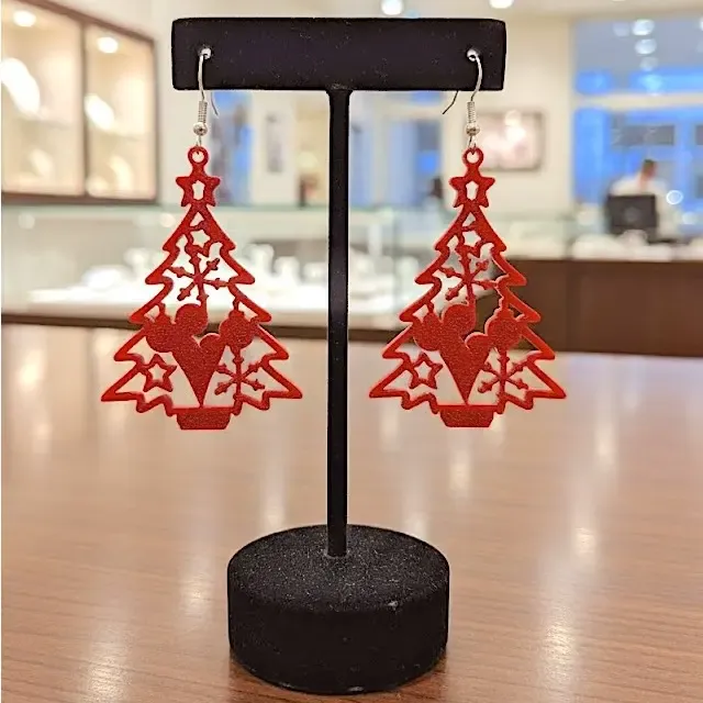 3D-Printed Christmas Earrings
