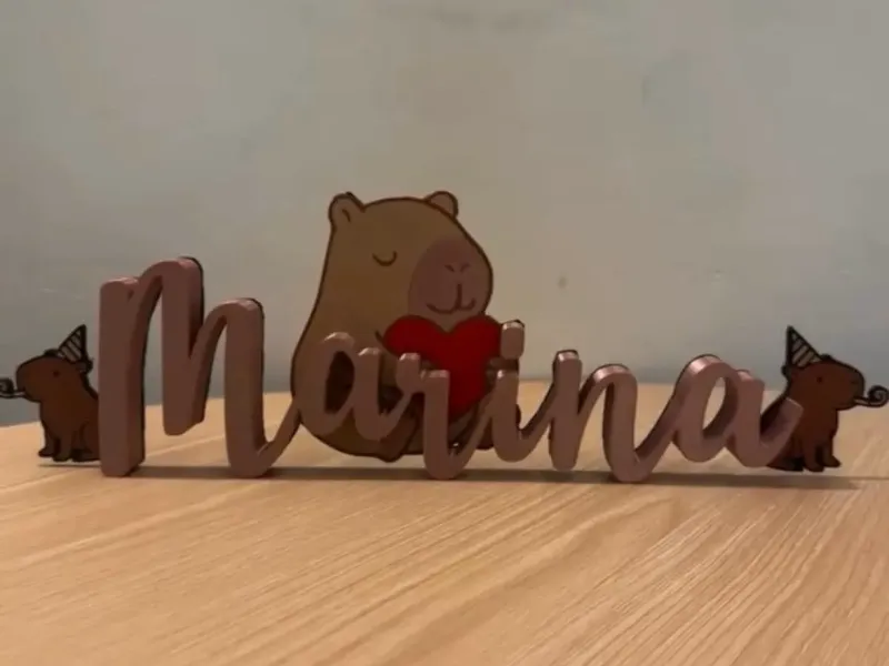 🦦 Marina Capybara Edition - Custom 3D Nameplate