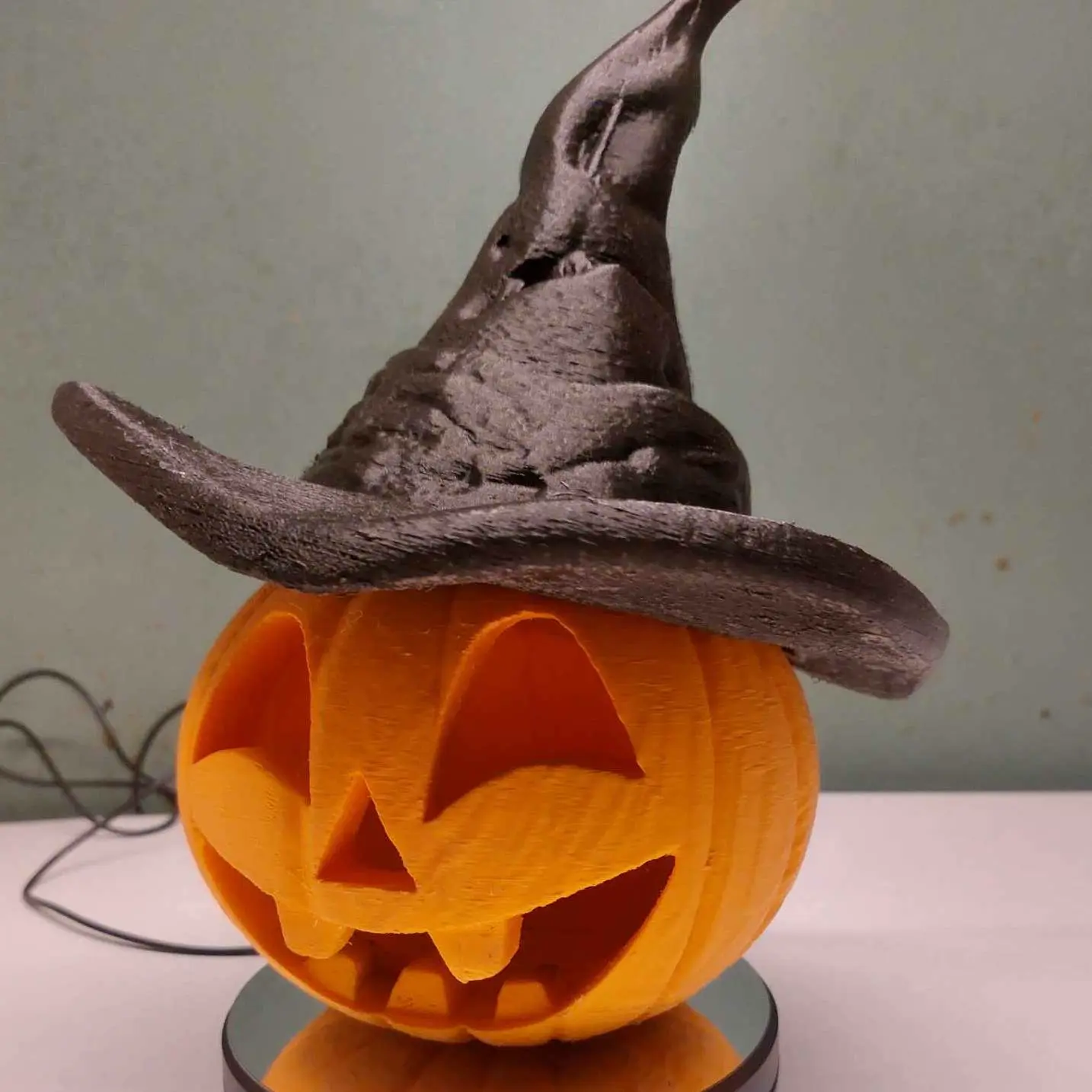 3D Printer Files | 3MF File | big jack o lanther with witch hat ...