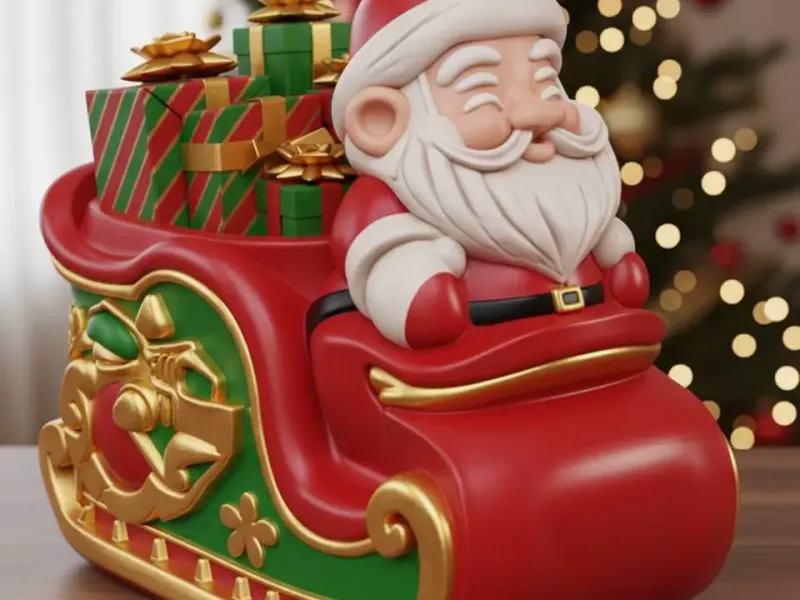 SANTA CLAUS IN A CHRISTMAS SLEIGH