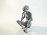 Thinking Alien Figurine Fantasy 3D Printable-3