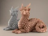 3D Dragon Sculpture Model for Home Decor - STL File-2